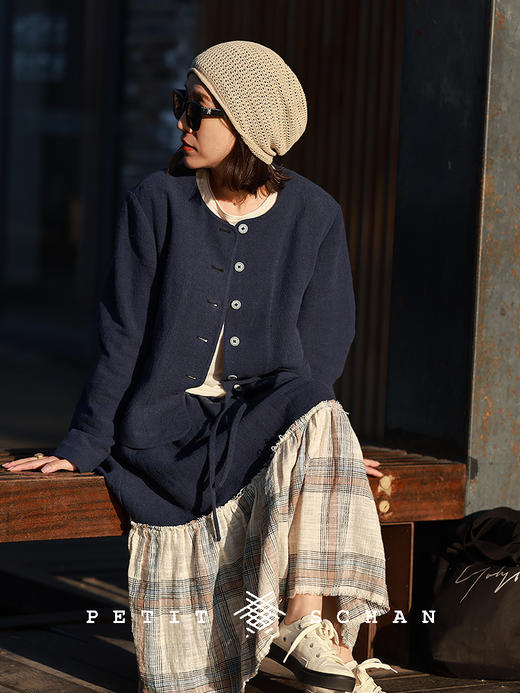 PETIT SCHAN小闪 CLO#765 flying wind 风掀 棉麻松紧腰法式文艺拼接伞裙 商品图4