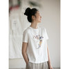 牧衣游原创 机绣纯棉T恤女夏新品舒适亲肤百搭简约圆领短袖 北初 商品缩略图3