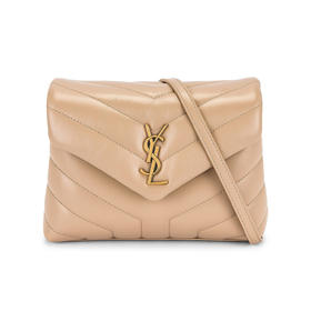 SAINT LAURENT 圣罗兰 女士 LOULOU TOYV 形绗缝皮革迷你单肩包 卡其色 678401 DV707 2721