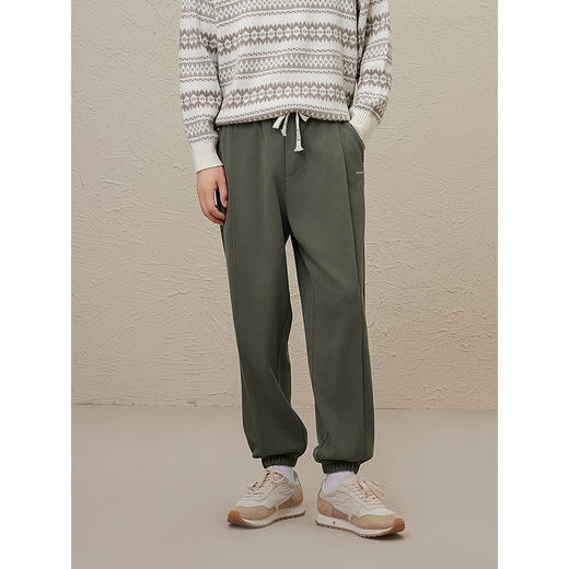 GXG男装 2024年秋冬热卖GXG男士简约时尚抽绳刺绣束脚休闲裤男爆款休闲裤 商品图4