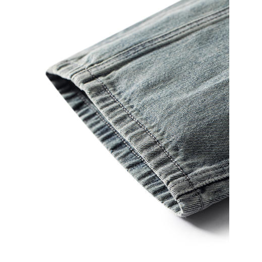 GXG男装   秋季热卖GXG拼接水洗宽松直筒牛仔裤休闲长裤男爆款休闲裤 商品图4