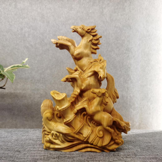 立马成功(三马)°黄杨木摆件 商品图1