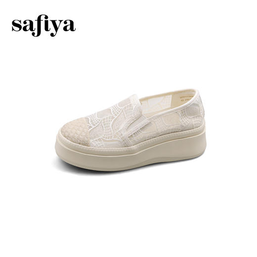 预售10天|Safiya/索菲娅2025春夏百搭懒人编织透气亮片蕾丝渔夫鞋 SFD1112258 商品图7