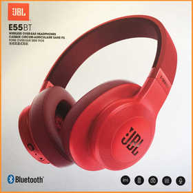 JBL E55BT头戴式无线蓝牙/线耳机音乐手机耳机便携HIFI重低音通话 蓝色
