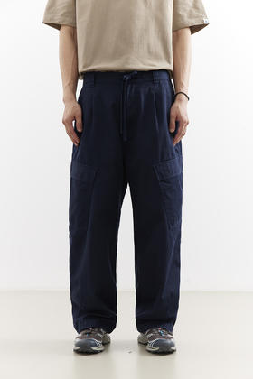 吃茶去chichaqu25全棉洗水口袋长裤宽松复古休闲工装男女