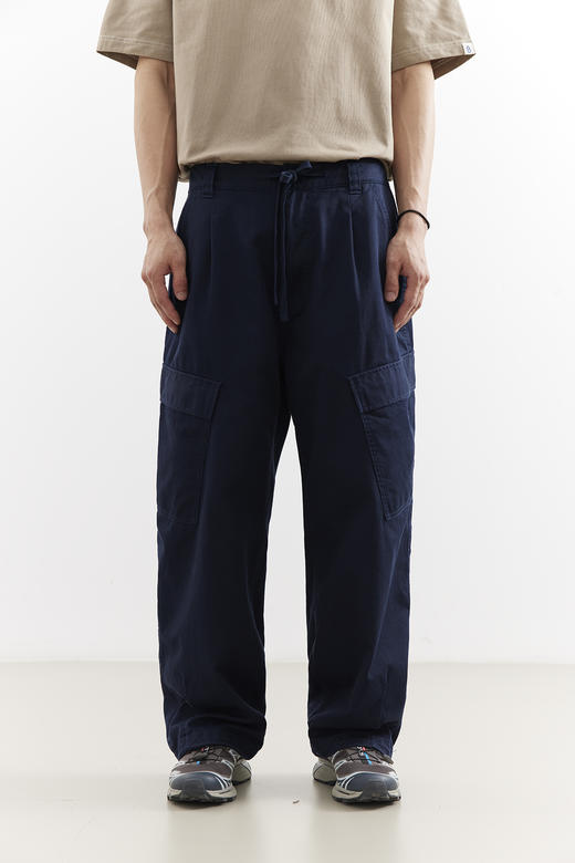 吃茶去chichaqu25全棉洗水口袋长裤宽松复古休闲工装男女 商品图0