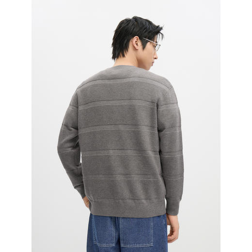 GXG男装 2024冬季热卖GXG男士精致刺绣包芯纱宽松潮搭针织衫毛衣男 商品图4