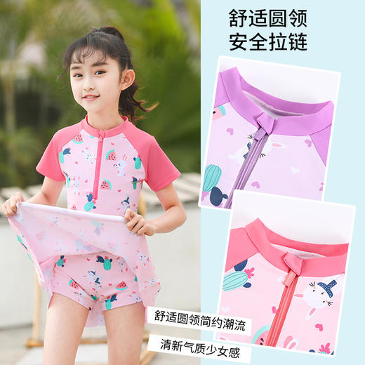 儿童泳衣女童防晒速干游泳衣4-12岁宝宝分体泳装卡通小孩透气泳衣L-5XL 商品图3