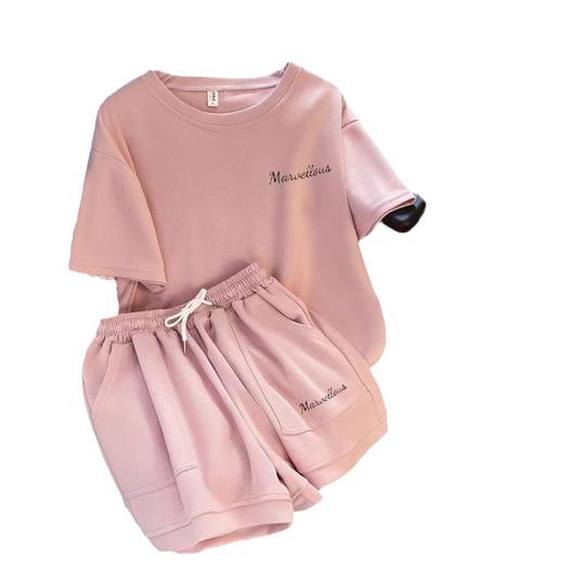 【休闲跑步运动服套装】夏季韩版宽松显白洋气短袖短裤 学生两件套潮 商品图4