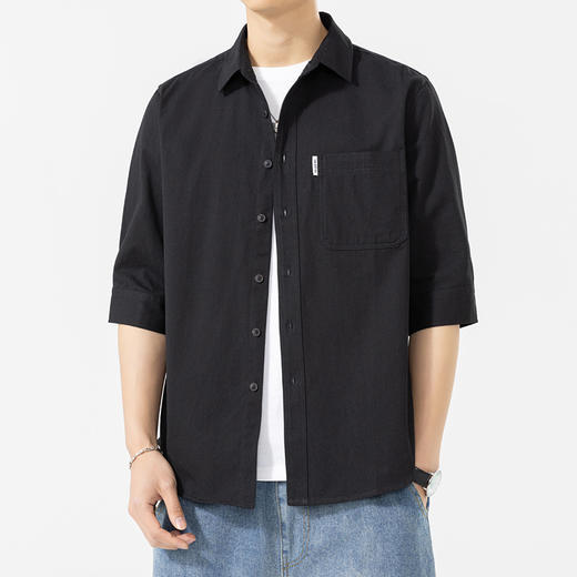 红览 七分袖/长袖春夏纯棉男士衬衫8855 商品图4