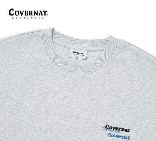 【韩国潮牌】Covernat冬季无帽套头拉绒三重LOGO卫衣情侣款外套CO2303CR04 商品图2