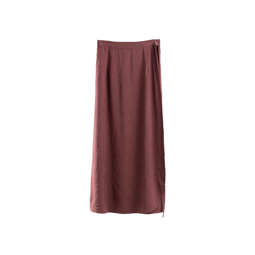 绽放旅行女装102朵/天丝亚麻半腰松紧围裹式显瘦H型简约半身裙 商品图3