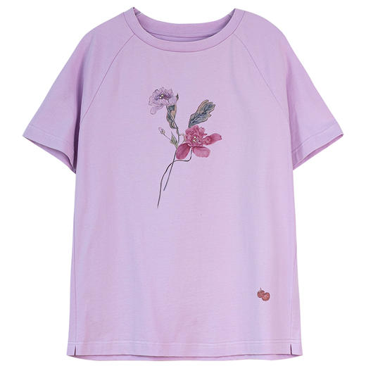 牧衣游原创 印花纯棉T恤夏季新品舒适简约百搭休闲圆领短袖 洛初 商品图4