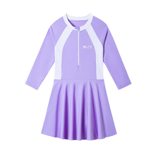 女童泳衣长袖款保守连体学生训练泳装韩版儿童泳衣L-5XL 商品图4