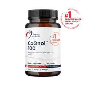 【效期至27年3月】泛醇还原型辅酶Q10 Designs for health CoQnol™ 100 mg softgels* 60粒/瓶