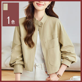 馥迦复古立领夹克外套