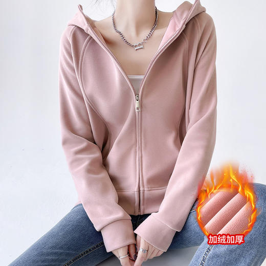 【lulu同款】防风连帽卫衣 春秋季修身 双面奥利绒 亲肤暖感 御寒锁温 保暖不显臃肿 商品图11