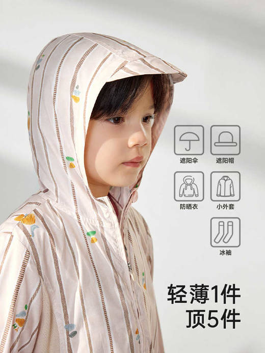 英氏儿童防晒衫夏季男童户外防晒外套冰感防热连帽衫YRWVJ2R013A 商品图4