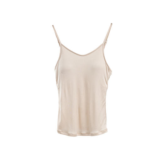 绽放121朵/桑蚕丝带胸垫可调节显白弧形小v领百搭简约肩带吊带 商品图3