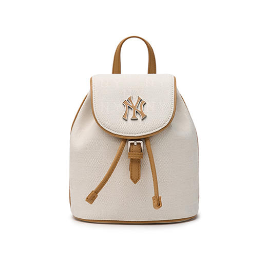 【品牌授权】扫码验证 韩国MLB 复古老花小背包-黑色 深奶油色 双肩包女新款休闲时尚运动背包单肩学生书包 3ABKS014N 商品图0