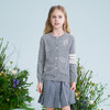mettekids儿童100%羊绒衫2025春季新款女童毛衣男童灰色针织开衫 商品缩略图3