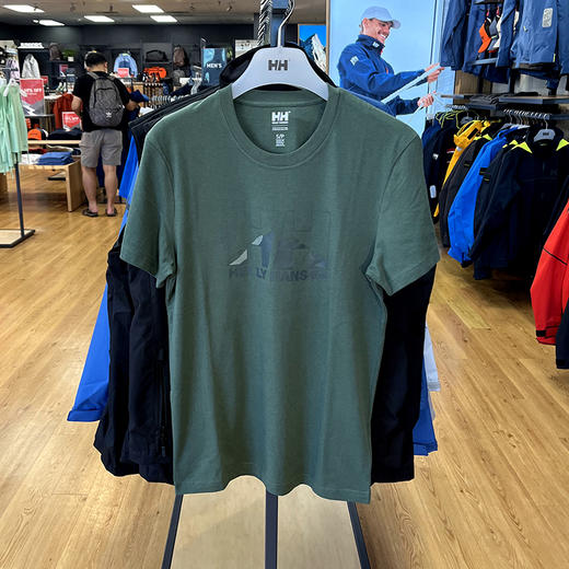 HE**Y HANSEN/海*汉*森 男士大logo印花圆领套头短袖T恤 商品图2