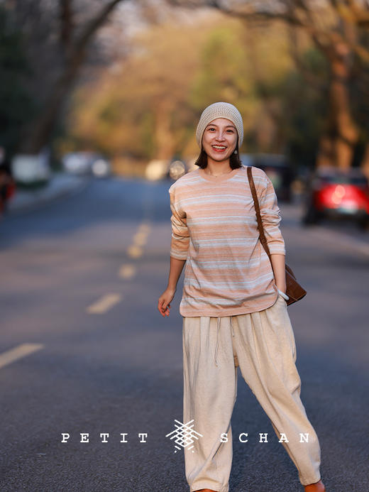 PETIT SCHAN小闪 CLO#762 art majors 艺术生 纯棉色织条纹基础长袖T恤 商品图1