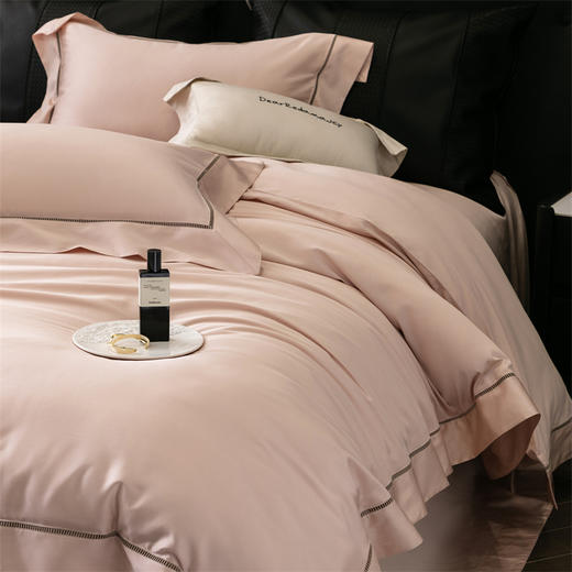 【线下门店轻奢高端系列】星耀臻柔棉纯色四件套 天丝棉艾草抑菌纤维柔顺清凉套件 商品图3