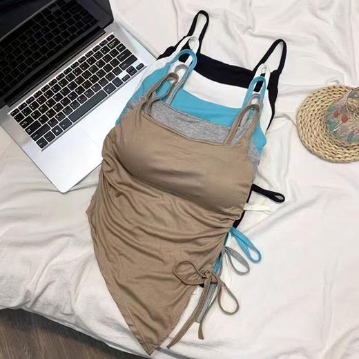 【49.9抢2件❗不规则开叉吊带】夏日性感C位就是你，自带胸垫+系带设计，内搭带胸垫外穿甜辣抹胸上衣吊带QQ 商品图10