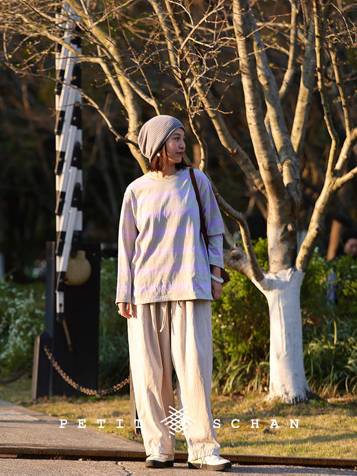 PETIT SCHAN小闪 CLO#762 art majors 艺术生 纯棉色织条纹基础长袖T恤 商品图2