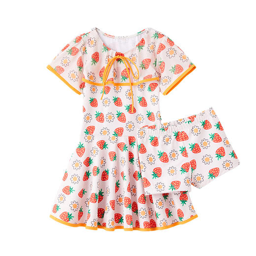 儿童草莓泳衣甜美可爱分体泳衣夏季游泳训练运动女童泳衣L-5XL 商品图4