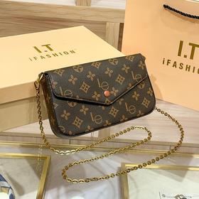 丁摩 信封包复古老花百搭高级感链条迷你斜挎小包女小方包5ZF-3172