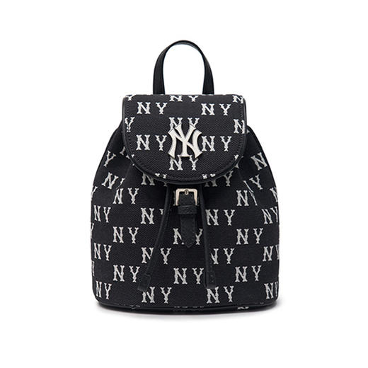 【品牌授权】扫码验证 韩国MLB 复古老花小背包-黑色 深奶油色 双肩包女新款休闲时尚运动背包单肩学生书包 3ABKS014N 商品图5