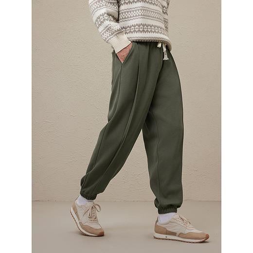 GXG男装 2024年秋冬热卖GXG男士简约时尚抽绳刺绣束脚休闲裤男爆款休闲裤 商品图2