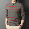 红览 条纹纯棉长袖T恤男士翻领POLO衫1053 商品缩略图4