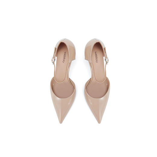 Westory2025年春季尖头中空高跟玛丽珍光面漆皮通勤宴会单鞋W25AH57801 商品图3