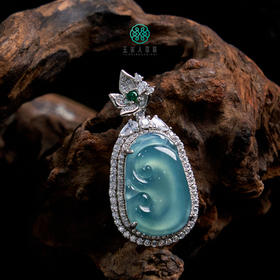 DS925翡翠吊坠-全包豪镶如意23*15