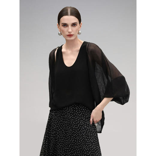 COCOBELLA织带贴边对丝小开衫女春夏轻盈遮阳短外套SC7077 商品图2