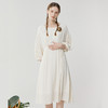 Famecoco范可儿夏季白色连衣裙飘逸垂感七分袖高腰休闲中长裙F223FA017 商品缩略图3