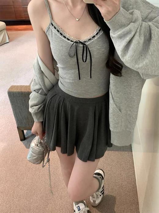 【39.9抢2件❗邻家小妹花边背心】纯欲蕾丝花边抹胸背心，舒适透气不闷热，夏季甜辣妹蝴蝶结修身小吊带短款美背上衣QQ 商品图5