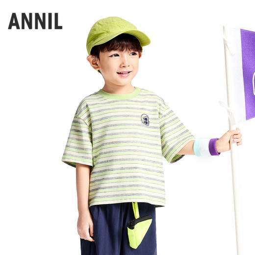 男童圆领短袖针织衫夏季新款安奈儿童装实体店同款XB521600 商品图0