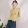 简约气质高级感荡领T恤女弹力修身上衣搭饰带V0050376 商品缩略图2