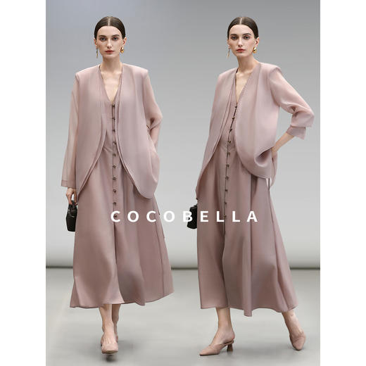 COCOBELLA重工双层微透视西装女早秋遮阳衫休闲外套SI3097-4 商品图1