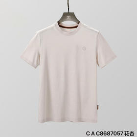 夏季舒适柔软面料圆领短袖休闲T恤男士纯色百搭简约上衣  XLM-CAC8687057*