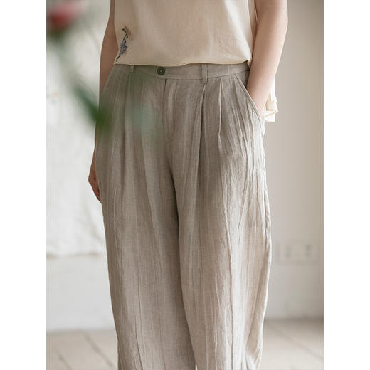 牧衣游原创 亚麻净色长裤限量福利款 冷青松【不支持会员折】 商品图3