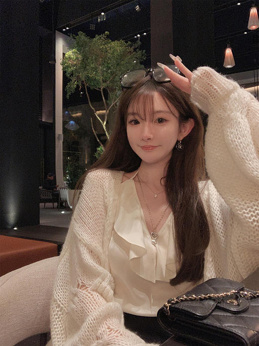 金蘑菇菇 舒适感 针织衫开衫套组/loew*开衫吊带半裙 商品图4