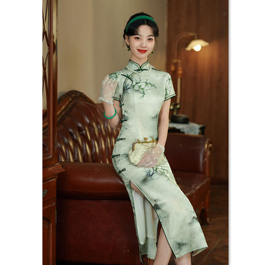 古典气质改良旗袍2025新款夏季复古民国风年轻款旗袍SYK36519 商品图0
