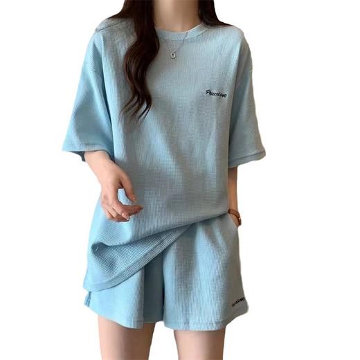 【日韩刺绣运动休闲套装】宽松夏季设计感 显瘦时尚两件套短袖短裤潮  商品图4