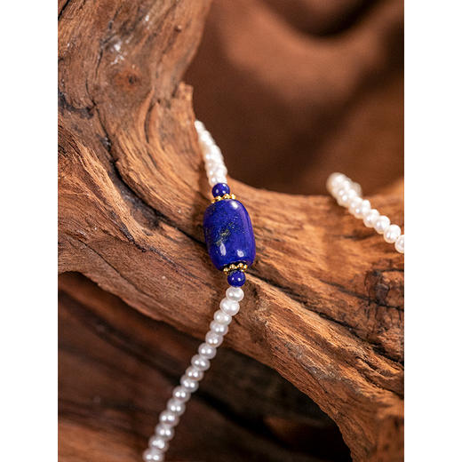 牧衣游 淡水珍珠青金石项链简约百搭文艺 鸢荷【不支持会员折】 商品图3