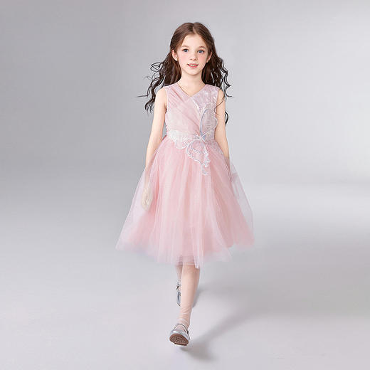 笛莎Deesha 童装女童连衣裙2025夏新款女童甜美蝴蝶仙子礼服裙 商品图2